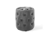 EEI-3778-GRY Amour Tufted Button Round Performance Velvet Ottoman By Modway