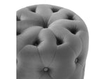 EEI-3778-GRY Amour Tufted Button Round Performance Velvet Ottoman By Modway