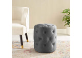 EEI-3778-GRY Amour Tufted Button Round Performance Velvet Ottoman By Modway