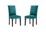 EEI-3779-TEA Parcel Performance Velvet Dining Side Chairs Set Of 2 By Modway