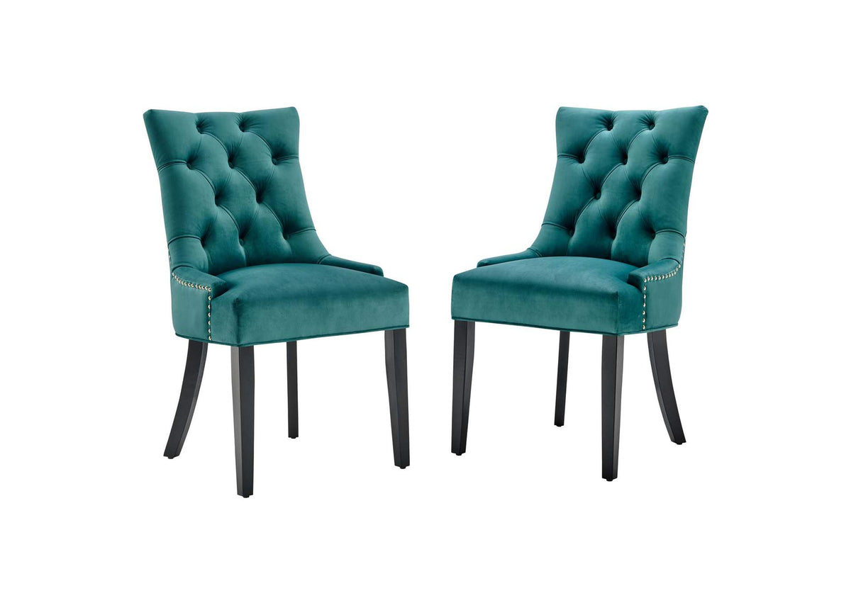 EEI-3780-TEA Regent Tufted Performance Velvet Dining Side Chairs Set Of 2 By Modway