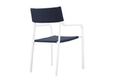 EEI-3796-WHI-NAV Raleigh 5 Piece Outdoor Patio Aluminum Dining Set By Modway