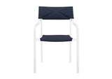 EEI-3797-WHI-NAV Raleigh 7 Piece Outdoor Patio Aluminum Dining Set By Modway