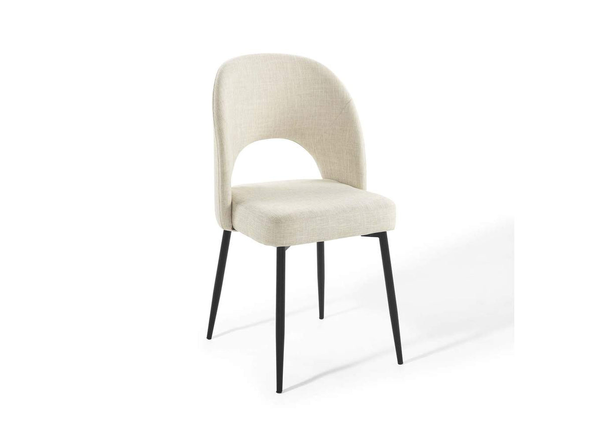 EEI-3801-BLK-BEI Rouse Upholstered Fabric Dining Side Chair By Modway
