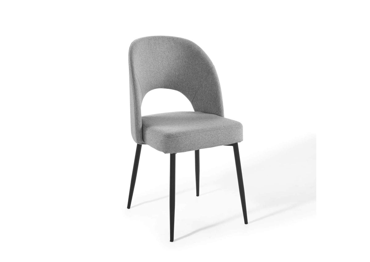 EEI-3801-BLK-LGR Rouse Upholstered Fabric Dining Side Chair By Modway