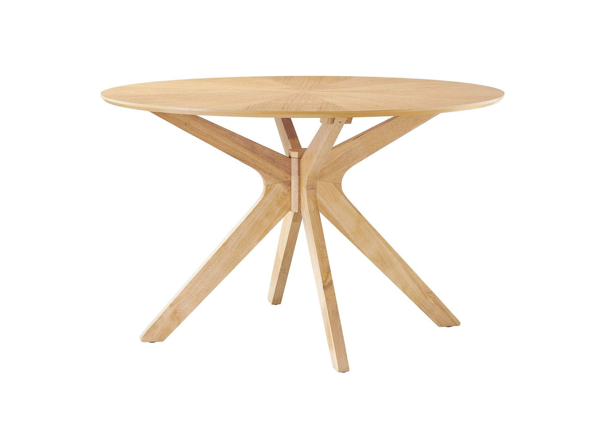 EEI-3847-OAK Crossroads 47" Round Wood Dining Table By Modway