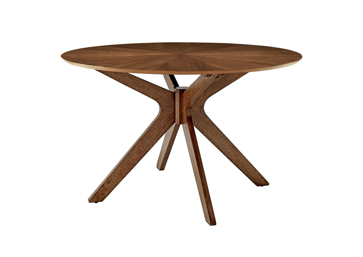 EEI-3847-WAL Crossroads 47" Round Wood Dining Table By Modway