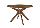 EEI-3847-WAL Crossroads 47" Round Wood Dining Table By Modway