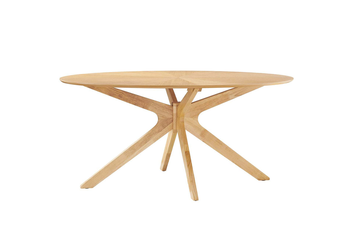 EEI-3848-OAK Crossroads 63" Oval Wood Dining Table By Modway