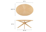 EEI-3848-OAK Crossroads 63" Oval Wood Dining Table By Modway