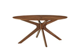 EEI-3848-WAL Crossroads 63" Oval Wood Dining Table By Modway