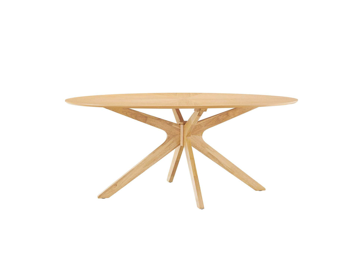 EEI-3849-OAK Crossroads 71" Oval Wood Dining Table By Modway