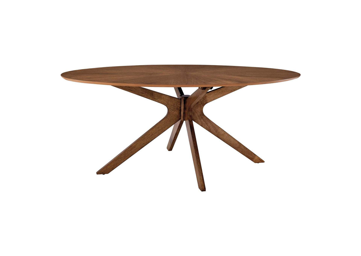 EEI-3849-WAL Crossroads 71" Oval Wood Dining Table By Modway