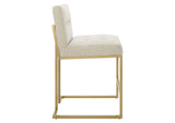 EEI-3852-GLD-BEI Privy Gold Stainless Steel Upholstered Fabric Counter Stool By Modway