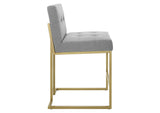 EEI-3852-GLD-LGR Privy Gold Stainless Steel Upholstered Fabric Counter Stool By Modway