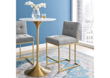 EEI-3852-GLD-LGR Privy Gold Stainless Steel Upholstered Fabric Counter Stool By Modway