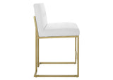EEI-3852-GLD-WHI Privy Gold Stainless Steel Upholstered Fabric Counter Stool By Modway