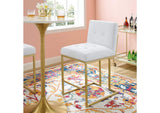 EEI-3852-GLD-WHI Privy Gold Stainless Steel Upholstered Fabric Counter Stool By Modway