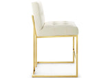 EEI-3853-GLD-IVO Privy Gold Stainless Steel Performance Velvet Counter Stool By Modway