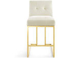 EEI-3853-GLD-IVO Privy Gold Stainless Steel Performance Velvet Counter Stool By Modway