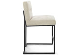 EEI-3854-BLK-BEI Privy Black Stainless Steel Upholstered Fabric Counter Stool By Modway