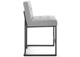 EEI-3854-BLK-LGR Privy Black Stainless Steel Upholstered Fabric Counter Stool By Modway