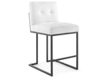 EEI-3854-BLK-WHI Privy Black Stainless Steel Upholstered Fabric Counter Stool By Modway