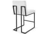 EEI-3854-BLK-WHI Privy Black Stainless Steel Upholstered Fabric Counter Stool By Modway