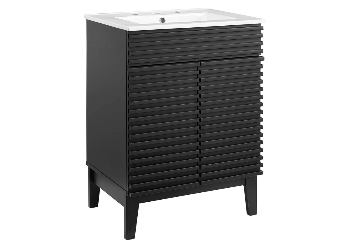 EEI-3860-BLK-WHI Render 24" Bathroom Vanity By Modway