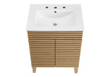 EEI-3860-OAK-WHI Render 24" Bathroom Vanity By Modway