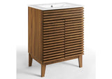 EEI-3860-WAL-WHI Render 24" Bathroom Vanity By Modway