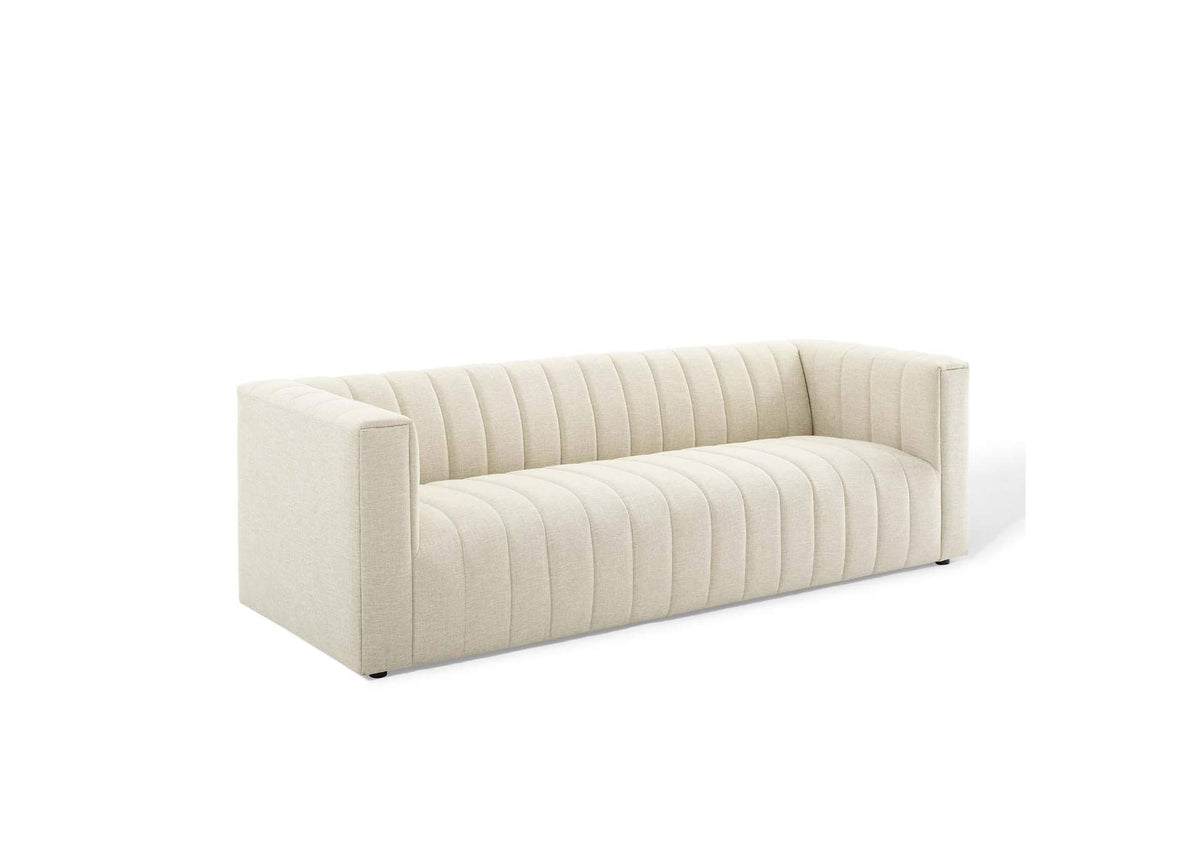 EEI-3881-BEI Reflection Channel Tufted Upholstered Fabric Sofa By Modway