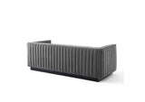 EEI-3885-GRY Conjure Channel Tufted Velvet Sofa By Modway
