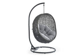 EEI-3929-GRY-GRY Hide Outdoor Patio Sunbrella® Swing Chair With Stand By Modway