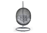 EEI-3929-GRY-GRY Hide Outdoor Patio Sunbrella® Swing Chair With Stand By Modway