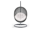 EEI-3929-GRY-WHI Hide Outdoor Patio Sunbrella® Swing Chair With Stand By Modway