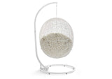 EEI-3929-WHI-BEI Hide Outdoor Patio Sunbrella® Swing Chair With Stand By Modway