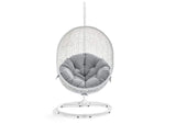EEI-3929-WHI-GRY Hide Outdoor Patio Sunbrella® Swing Chair With Stand By Modway