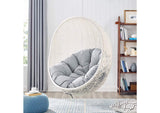 EEI-3929-WHI-GRY Hide Outdoor Patio Sunbrella® Swing Chair With Stand By Modway