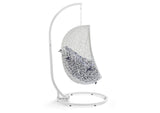 EEI-3929-WHI-NAV Hide Outdoor Patio Sunbrella® Swing Chair With Stand By Modway