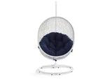 EEI-3929-WHI-NAV Hide Outdoor Patio Sunbrella® Swing Chair With Stand By Modway