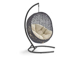 EEI-3943-BLK-BEI Encase Sunbrella® Swing Outdoor Patio Lounge Chair By Modway