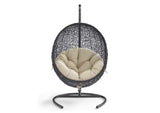 EEI-3943-BLK-BEI Encase Sunbrella® Swing Outdoor Patio Lounge Chair By Modway