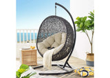 EEI-3943-BLK-BEI Encase Sunbrella® Swing Outdoor Patio Lounge Chair By Modway