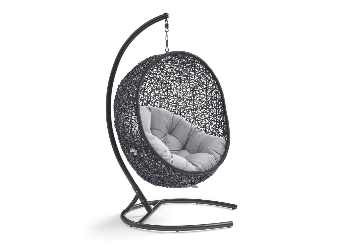 EEI-3943-BLK-GRY Encase Sunbrella® Swing Outdoor Patio Lounge Chair By Modway