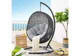 EEI-3943-BLK-GRY Encase Sunbrella® Swing Outdoor Patio Lounge Chair By Modway