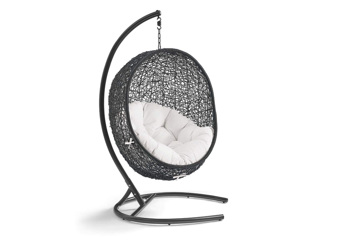 EEI-3943-BLK-WHI Encase Sunbrella® Swing Outdoor Patio Lounge Chair By Modway
