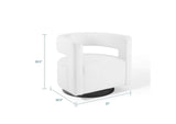 EEI-3947-WHI Spin Cutaway Performance Velvet Swivel Armchair By Modway