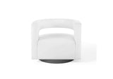 EEI-3947-WHI Spin Cutaway Performance Velvet Swivel Armchair By Modway