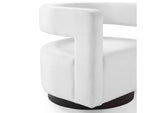 EEI-3947-WHI Spin Cutaway Performance Velvet Swivel Armchair By Modway